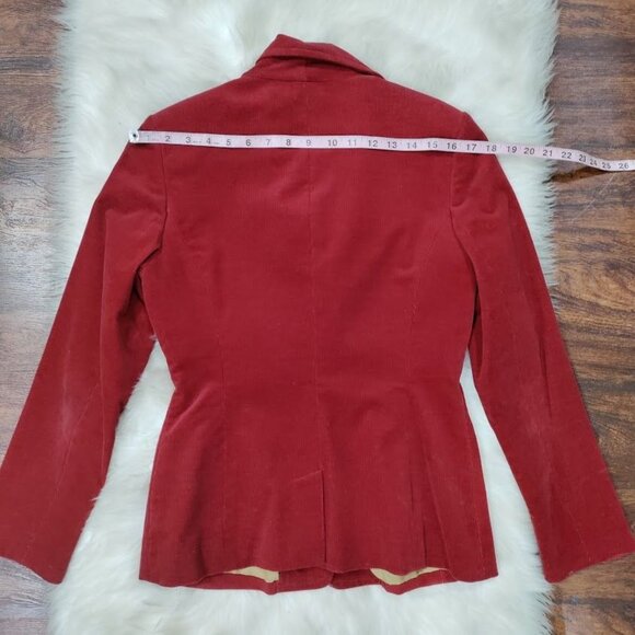 Vintage Old Navy Stretch Cordoury  Red One Button Blazer - Picture 10 of 11